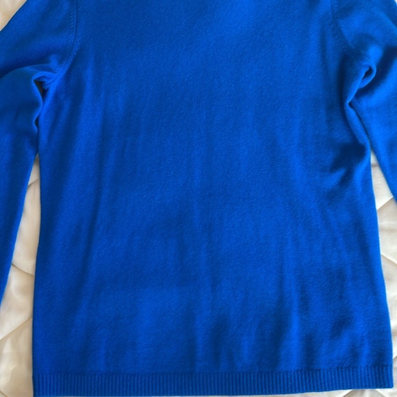 💯% cashmere Lands’ End blue crewneck sweater excellent condition - Picture 9 of 11